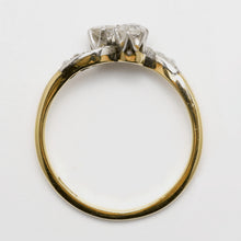 Art Deco 18ct Yellow Gold Diamond Two Stone Twist Ring - Friar House