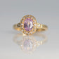 Art Deco 18ct Yellow Gold Pink Sapphire and Diamond Cluster Ring - Friar House