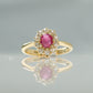 Art Deco 18ct Yellow Gold Pink Sapphire and Diamond Cluster Ring - Friar House