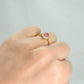 Art Deco 18ct Yellow Gold Pink Sapphire and Diamond Cluster Ring - Friar House