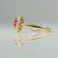 Art Deco 18ct Yellow Gold Pink Sapphire and Diamond Cluster Ring - Friar House