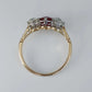 Art Deco 18ct Yellow Gold Ruby and Diamond Three Stone Ring - Friar House