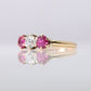 Art Deco 18ct Yellow Gold Ruby and Diamond Three Stone Ring - Friar House