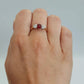 Art Deco 18ct Yellow Gold Ruby and Diamond Three Stone Ring - Friar House