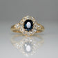 Art Deco 18ct Yellow Gold Sapphire and Diamond Cluster Ring - Friar House