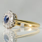 Art Deco 18ct Yellow Gold Sapphire and Diamond Cluster Ring - Friar House