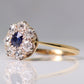 Art Deco 18ct Yellow Gold Sapphire and Diamond Cluster Ring - Friar House