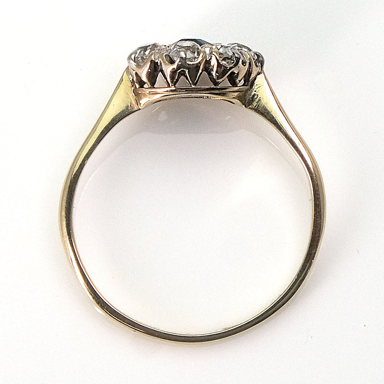 Art Deco 18ct Yellow Gold Sapphire and Diamond Cluster Ring - Friar House