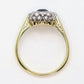 Art Deco 18ct Yellow Gold Sapphire and Diamond Cluster Ring - Friar House