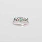 Art Deco 1920's Platinum Emerald and Diamond Five Stone Ring - Friar House