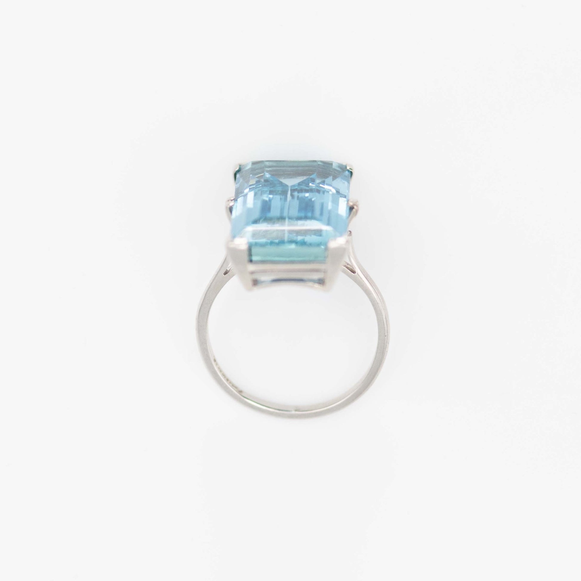 Art Deco 1930's Platinum 12 Carat Aquamarine Ring - Friar House