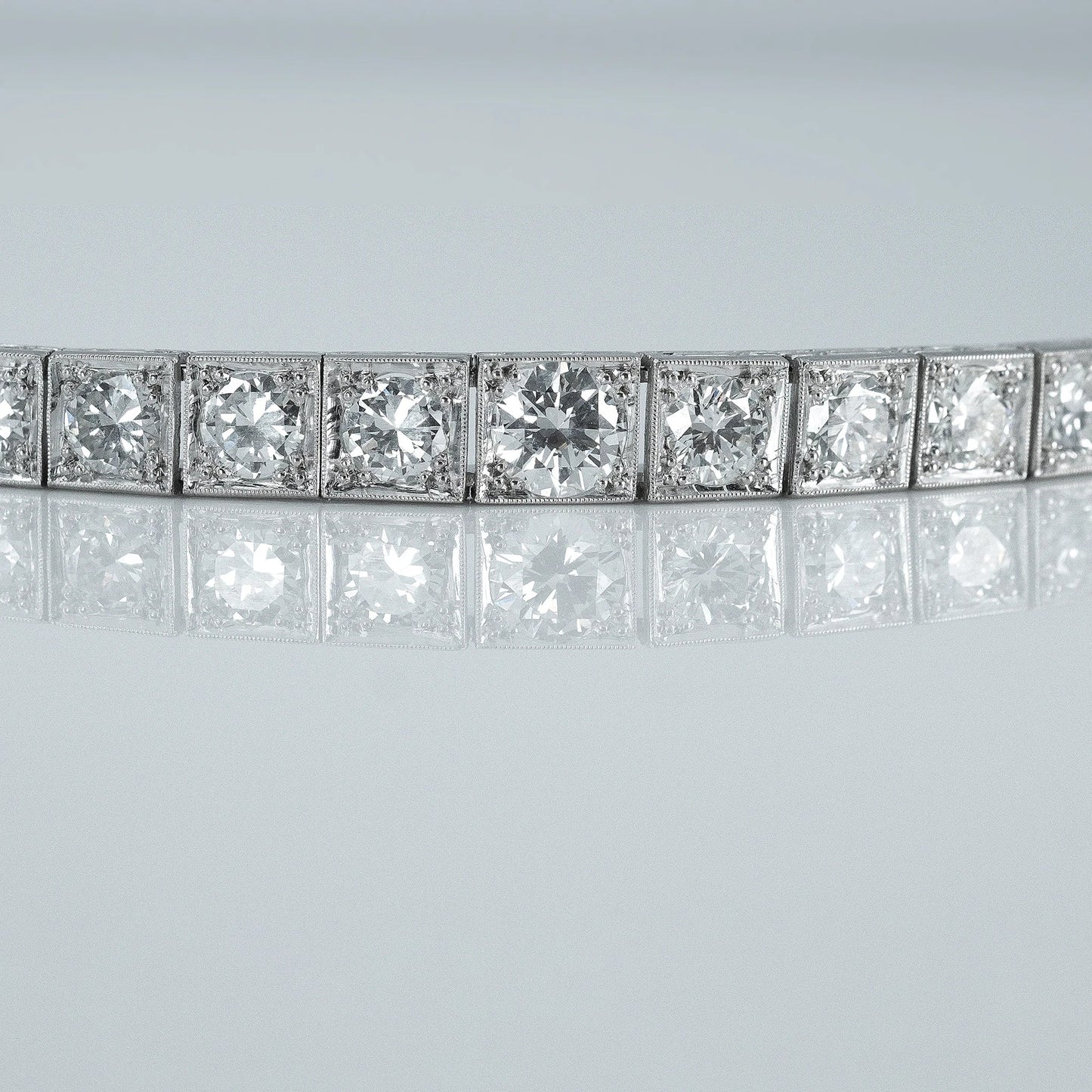 Art Deco 1930's Platinum 7.2 Carat Diamond Line Bracelet - Friar House