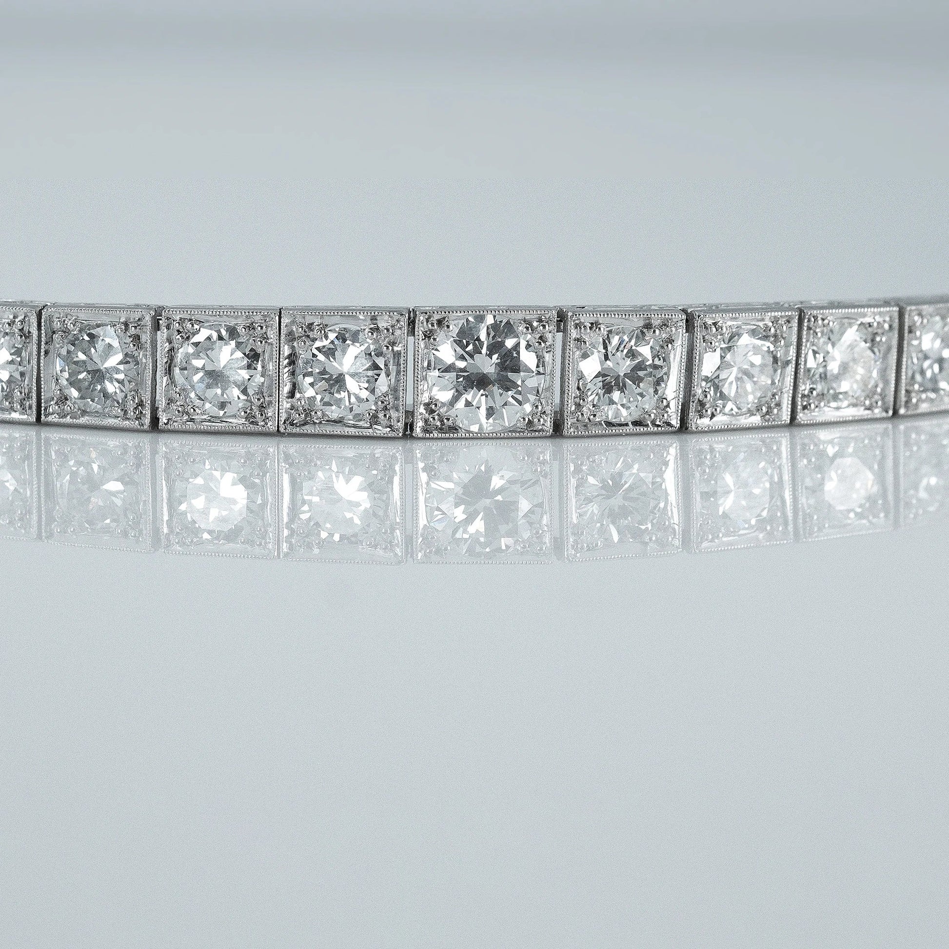 Art Deco 1930's Platinum 7.2 Carat Diamond Line Bracelet - Friar House