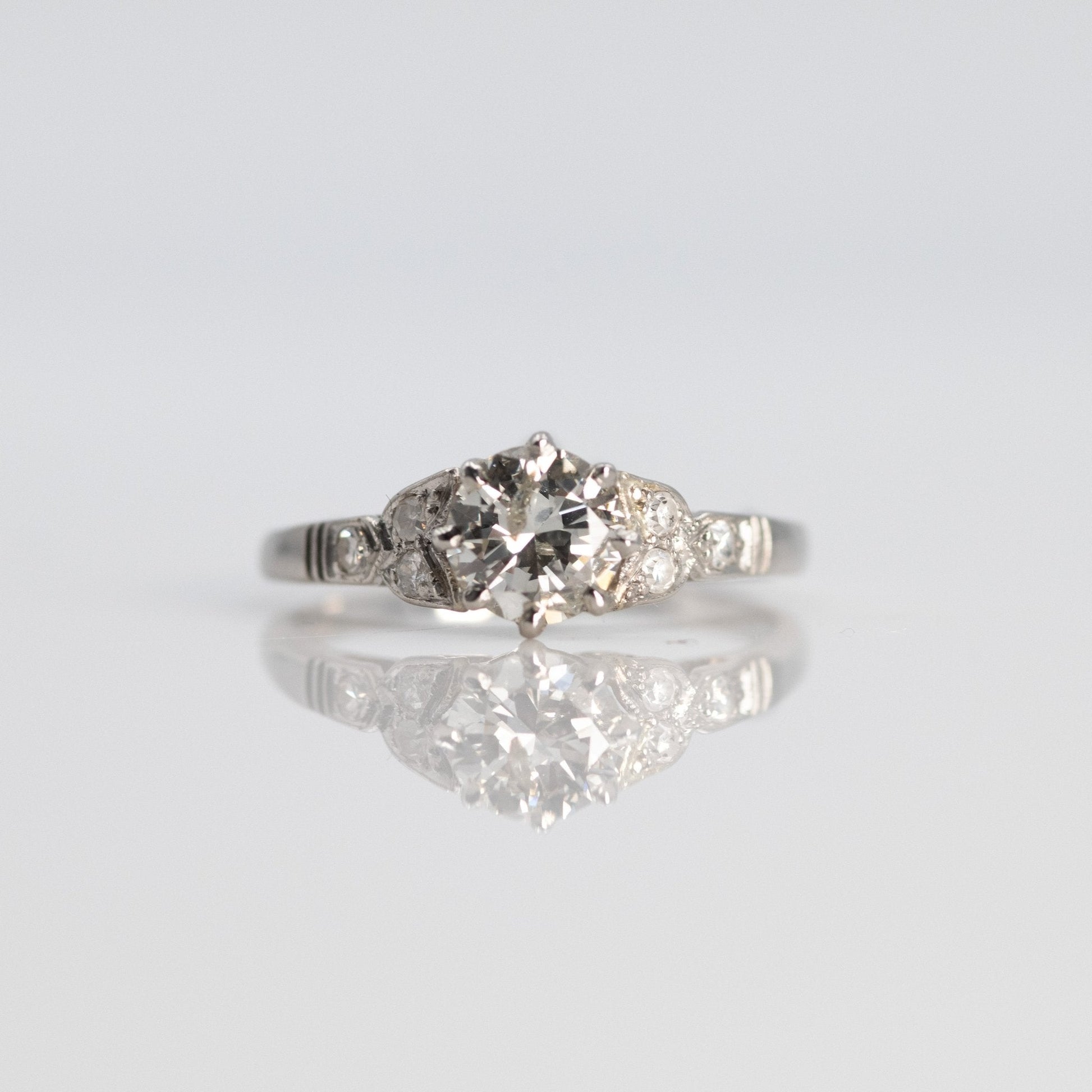 Art Deco 1930's Platinum Diamond Solitaire Ring - Friar House