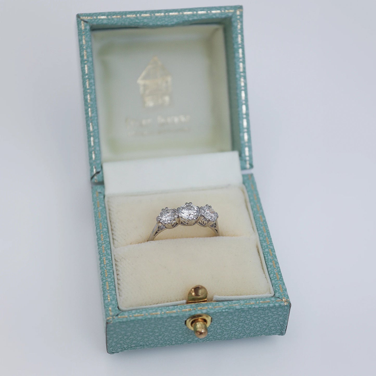 Art Deco 1930's Platinum Diamond Three Stone Ring - Friar House