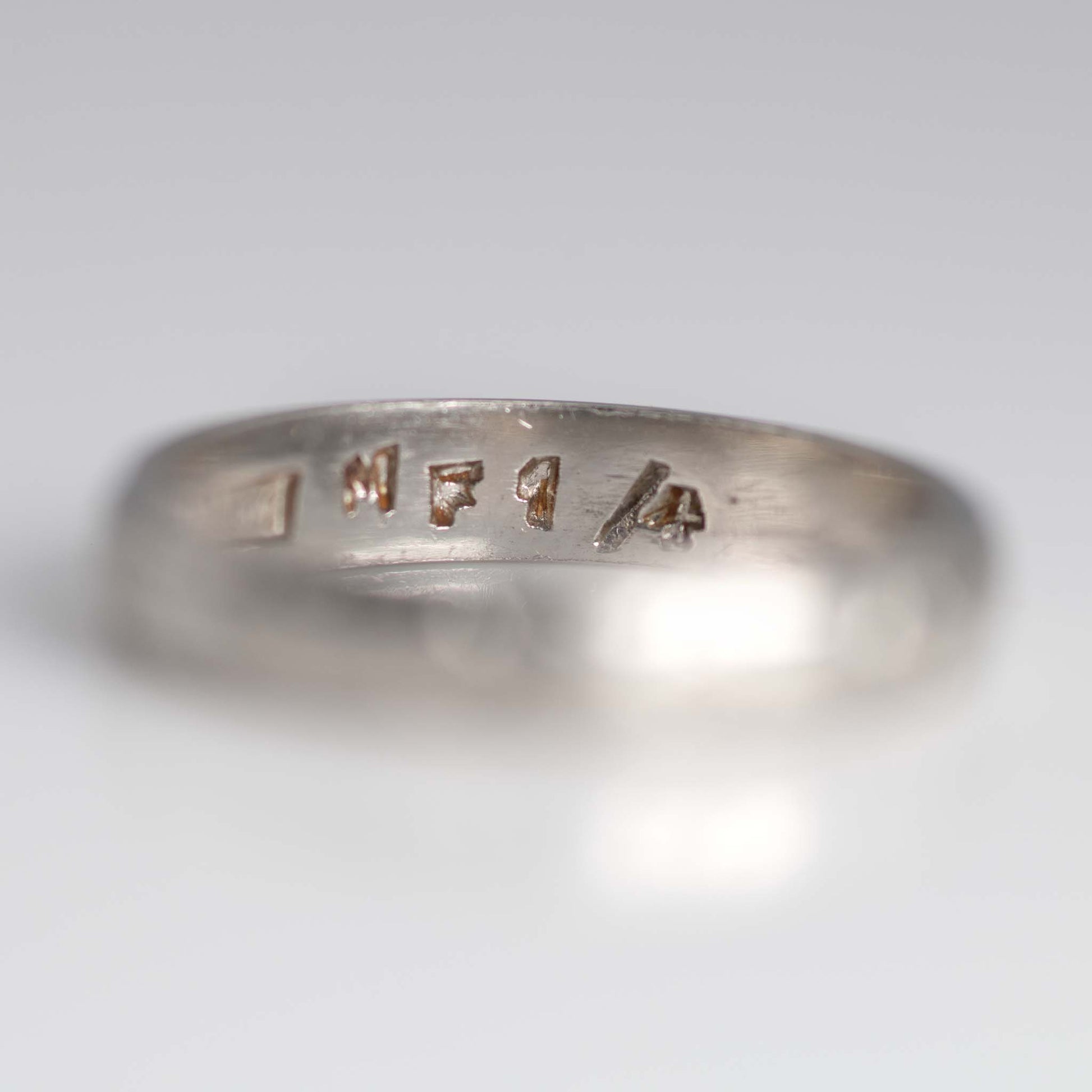 Art Deco 1930's Platinum Engraved Wedding Band - Friar House