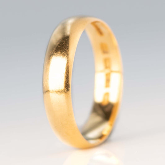 Art Deco 22ct Yellow Gold Wedding Band Hallmarked 1919 - Friar House