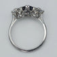 Art Deco Platinum 1.4 carat Sapphire and Diamond Three Stone Ring - Friar House