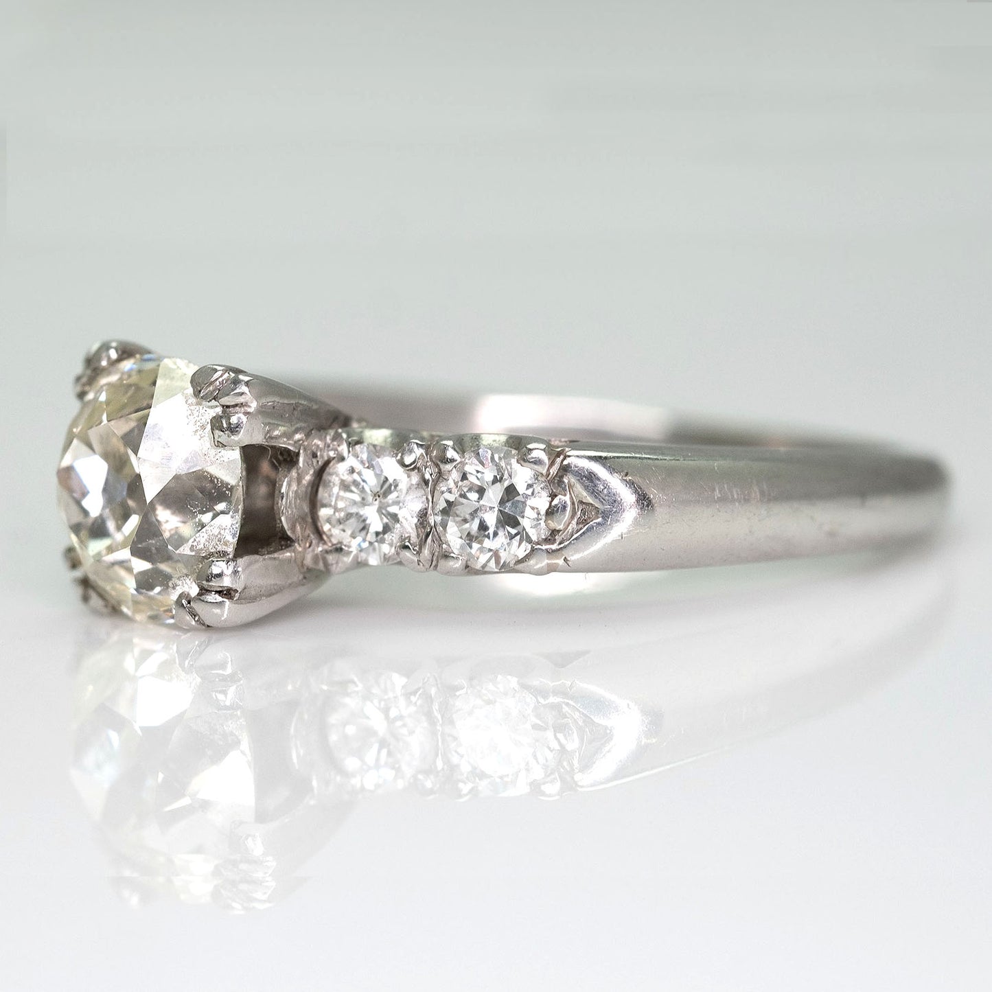 Art Deco Platinum 1.15 Carat Diamond Solitaire Ring - Friar House
