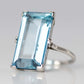 Art Deco Platinum 12 Carat Aquamarine Ring - Friar House