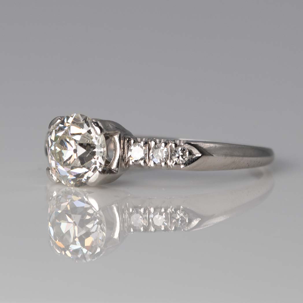 Art Deco Platinum 1.25 Carat Diamond Solitaire Ring - Friar House