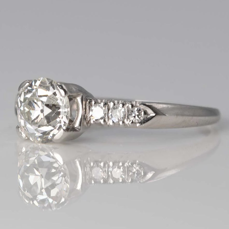 Art Deco Platinum 1.25 Carat Diamond Solitaire Ring - Friar House