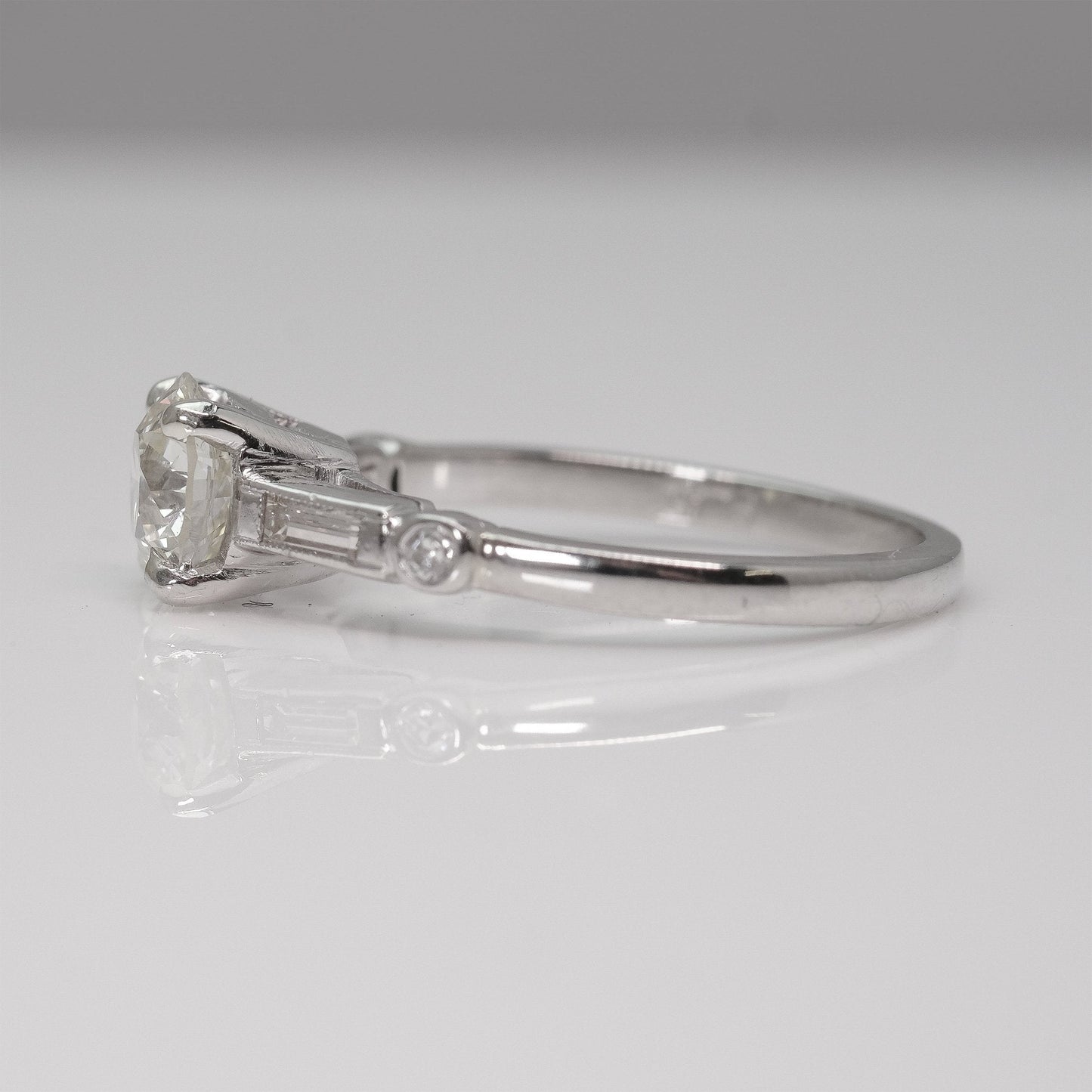 Art Deco Platinum 1.37 Carat Diamond Solitaire Ring - Friar House