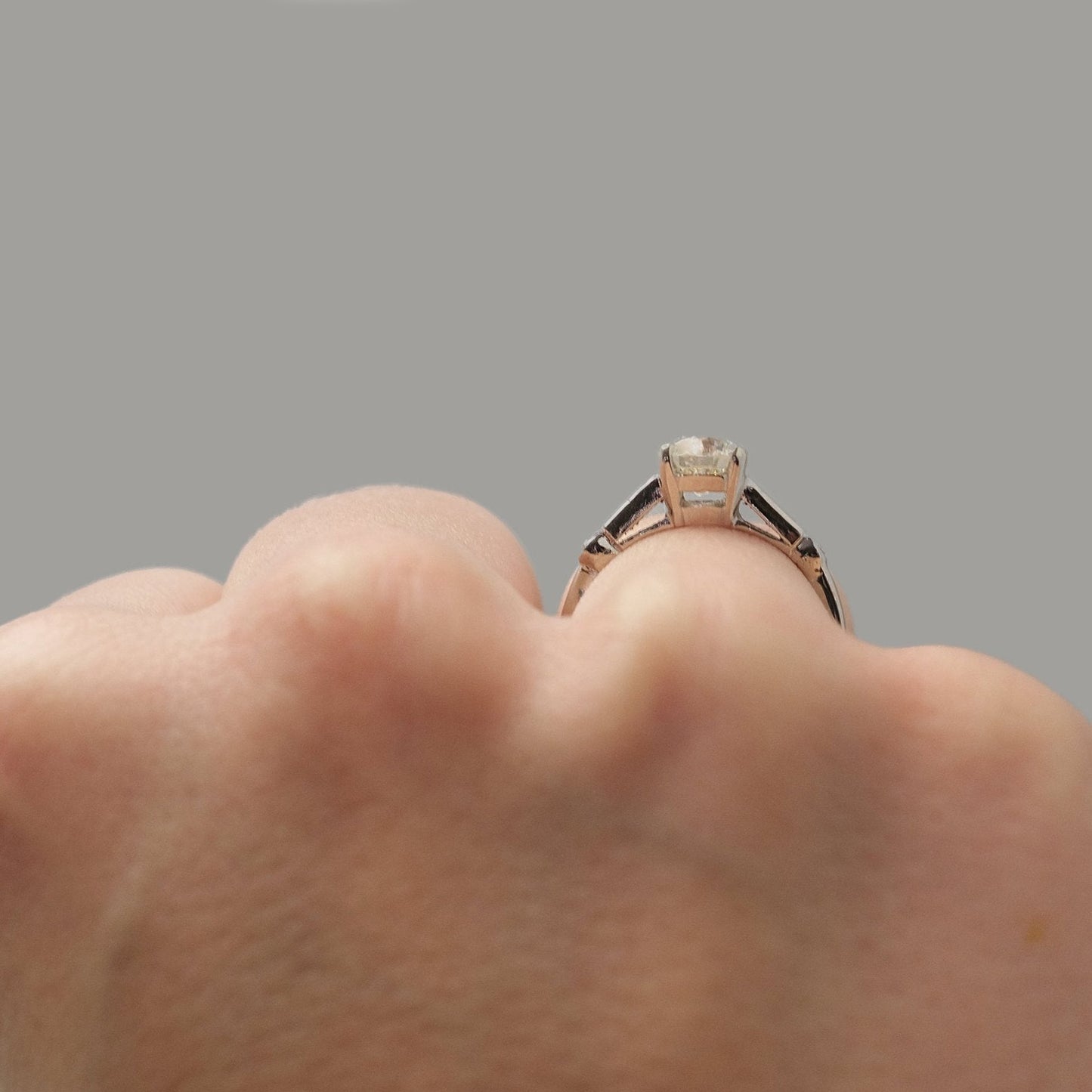 Art Deco Platinum 1.37 Carat Diamond Solitaire Ring - Friar House