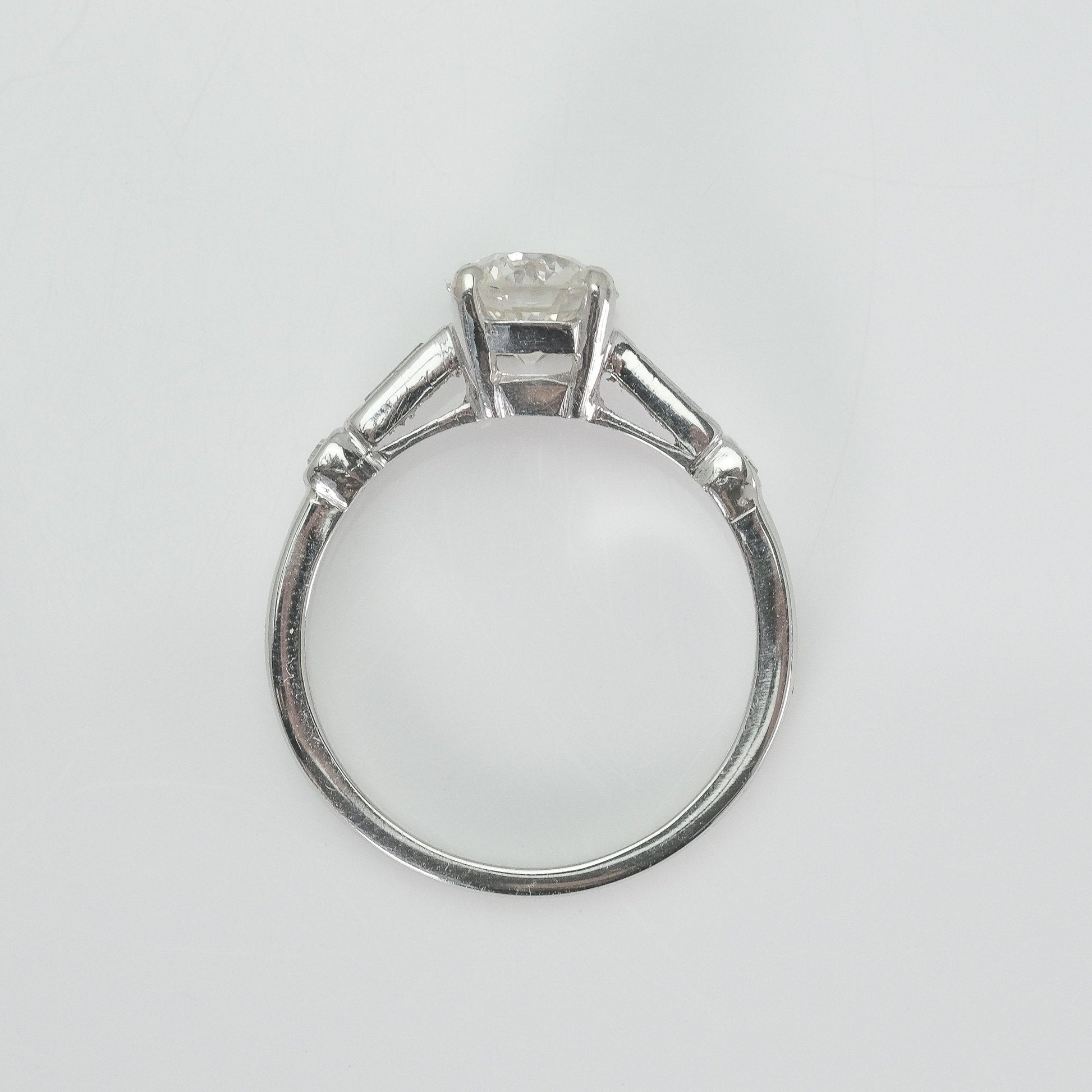 Art Deco Platinum 1.37 Carat Diamond Solitaire Ring - Friar House