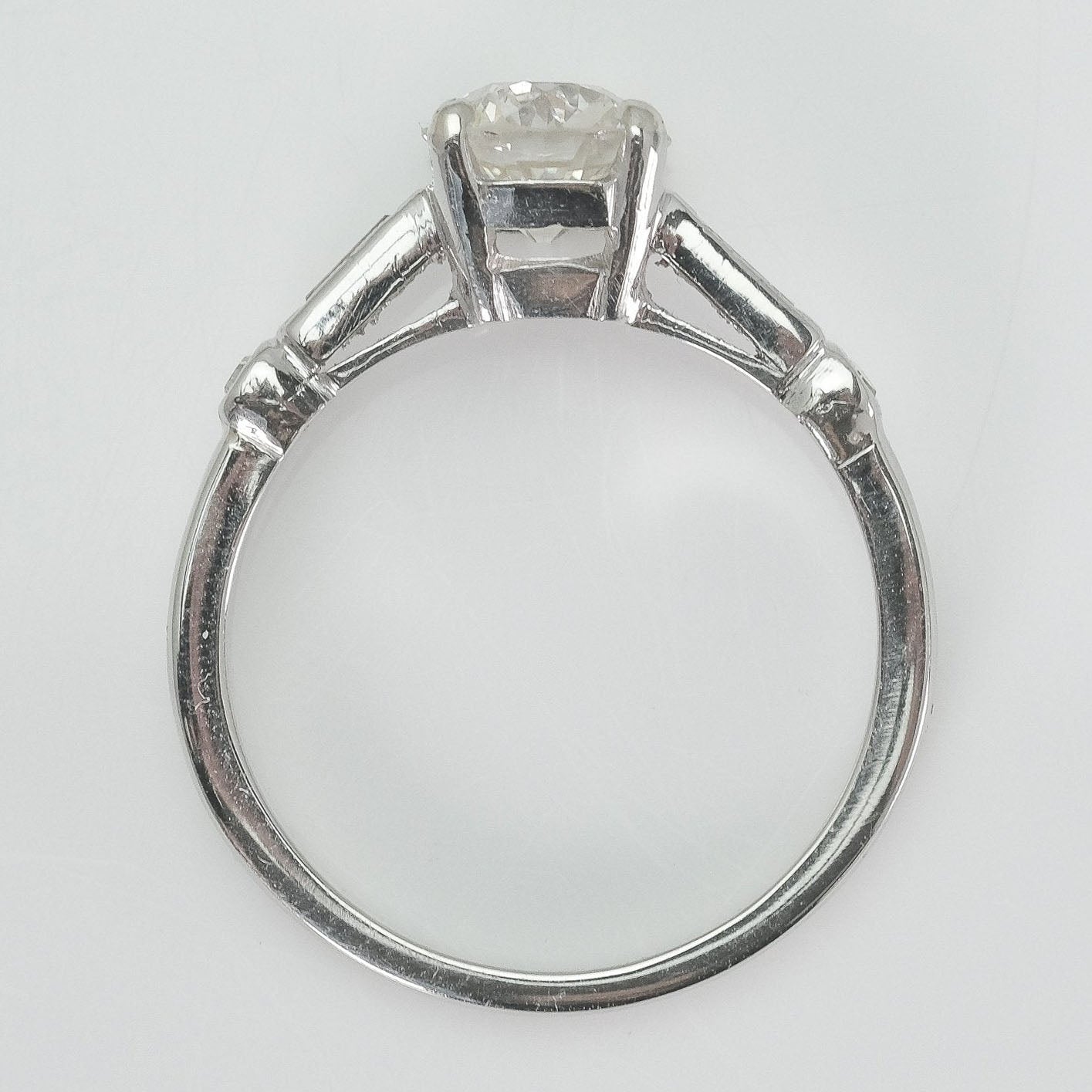 Art Deco Platinum 1.37 Carat Diamond Solitaire Ring - Friar House