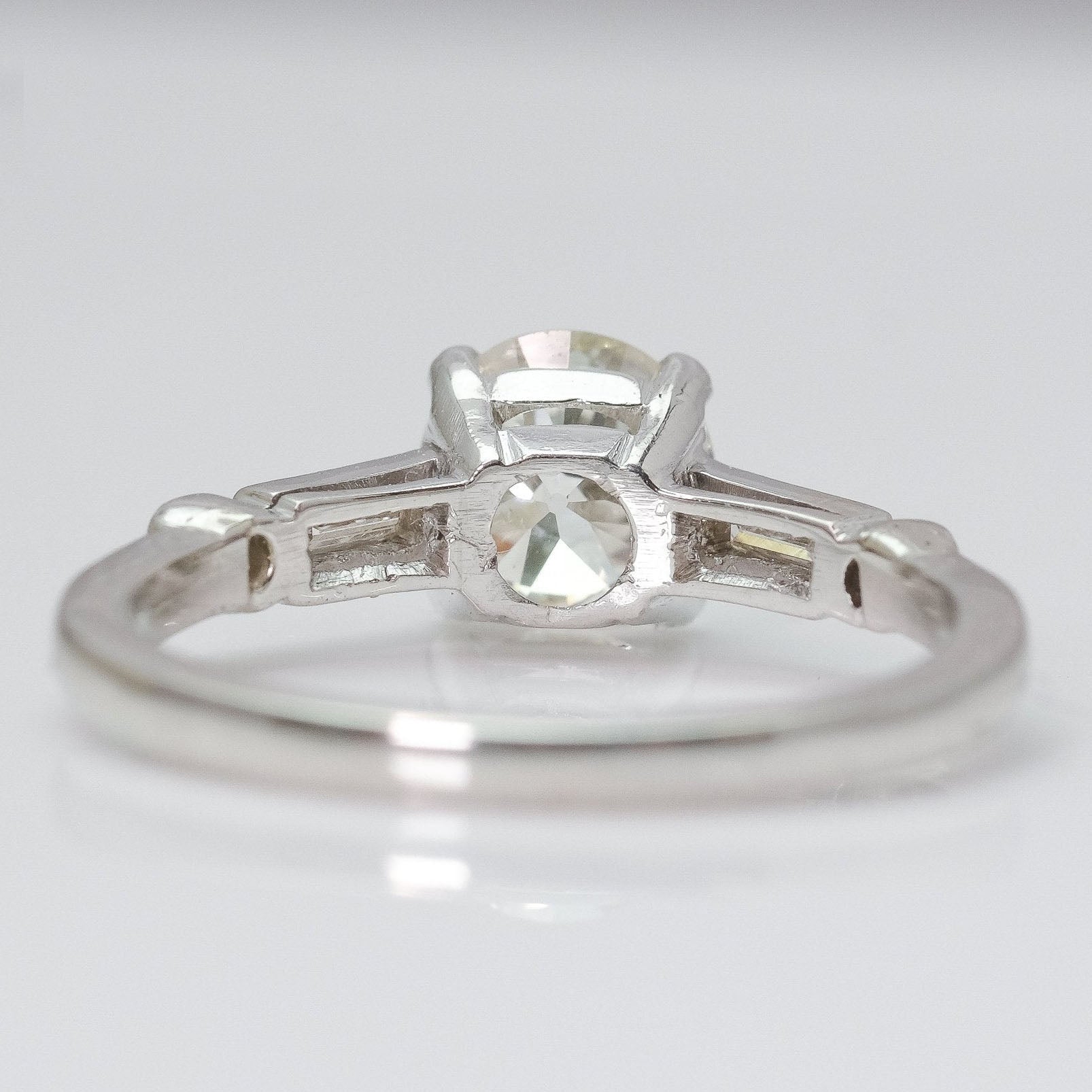 Art Deco Platinum 1.37 Carat Diamond Solitaire Ring - Friar House