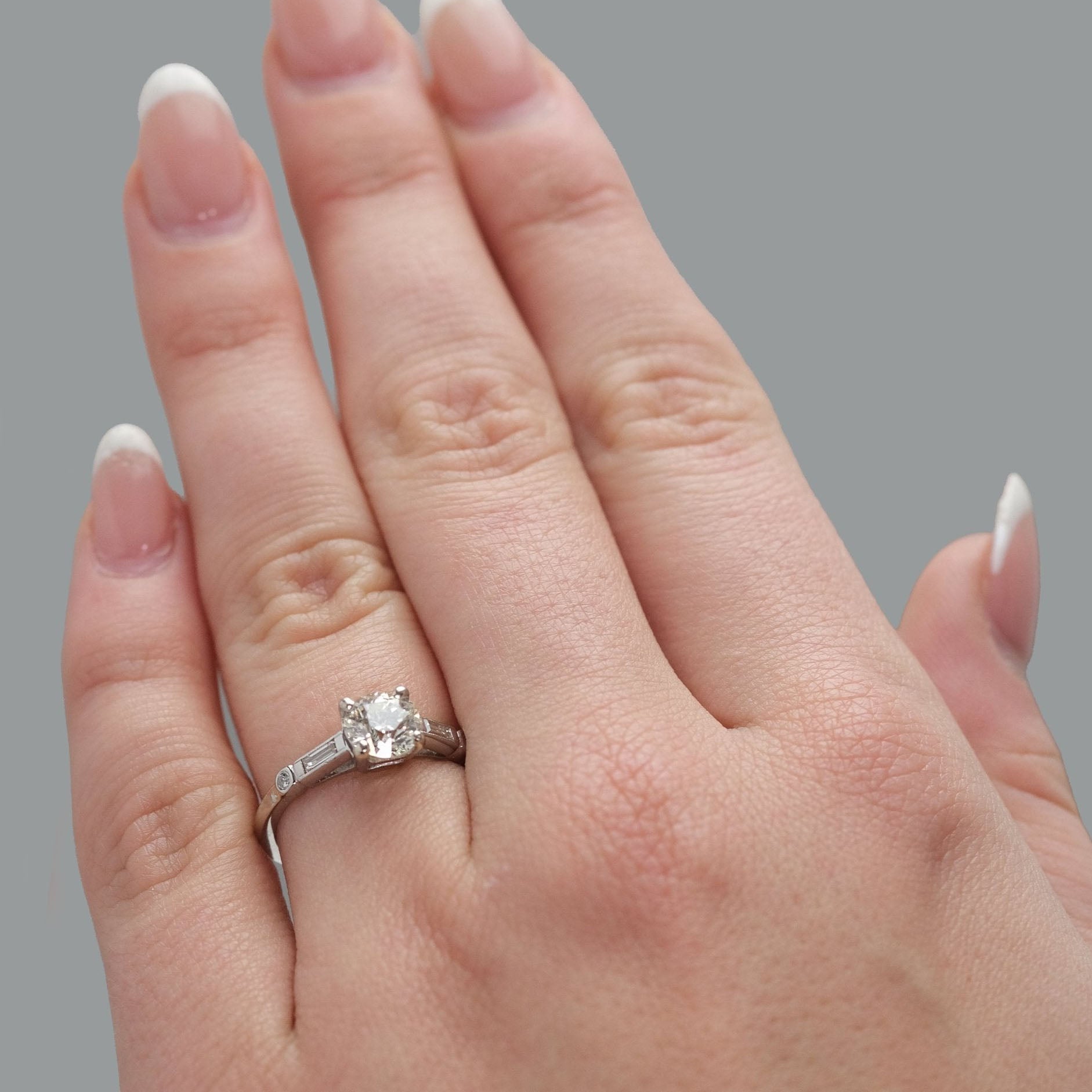 Art Deco Platinum 1.37 Carat Diamond Solitaire Ring - Friar House