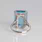 Art Deco Platinum 17 Carat Aquamarine Ring - Friar House