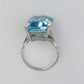 Art Deco Platinum 17 Carat Aquamarine Ring - Friar House