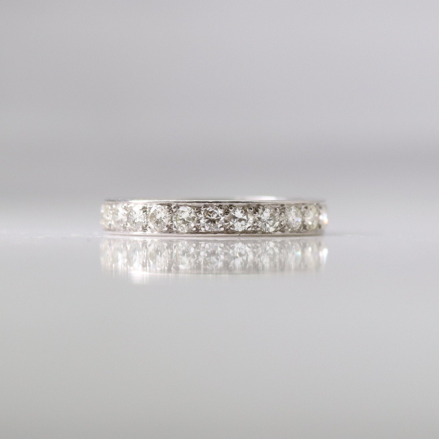 Art Deco Platinum 1.7 Carat Diamond Eternity Ring Size O - Friar House