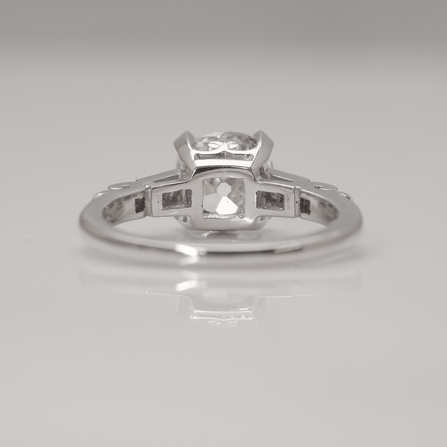 Art Deco Platinum 1.71 Carat Diamond Solitaire Ring - Friar House