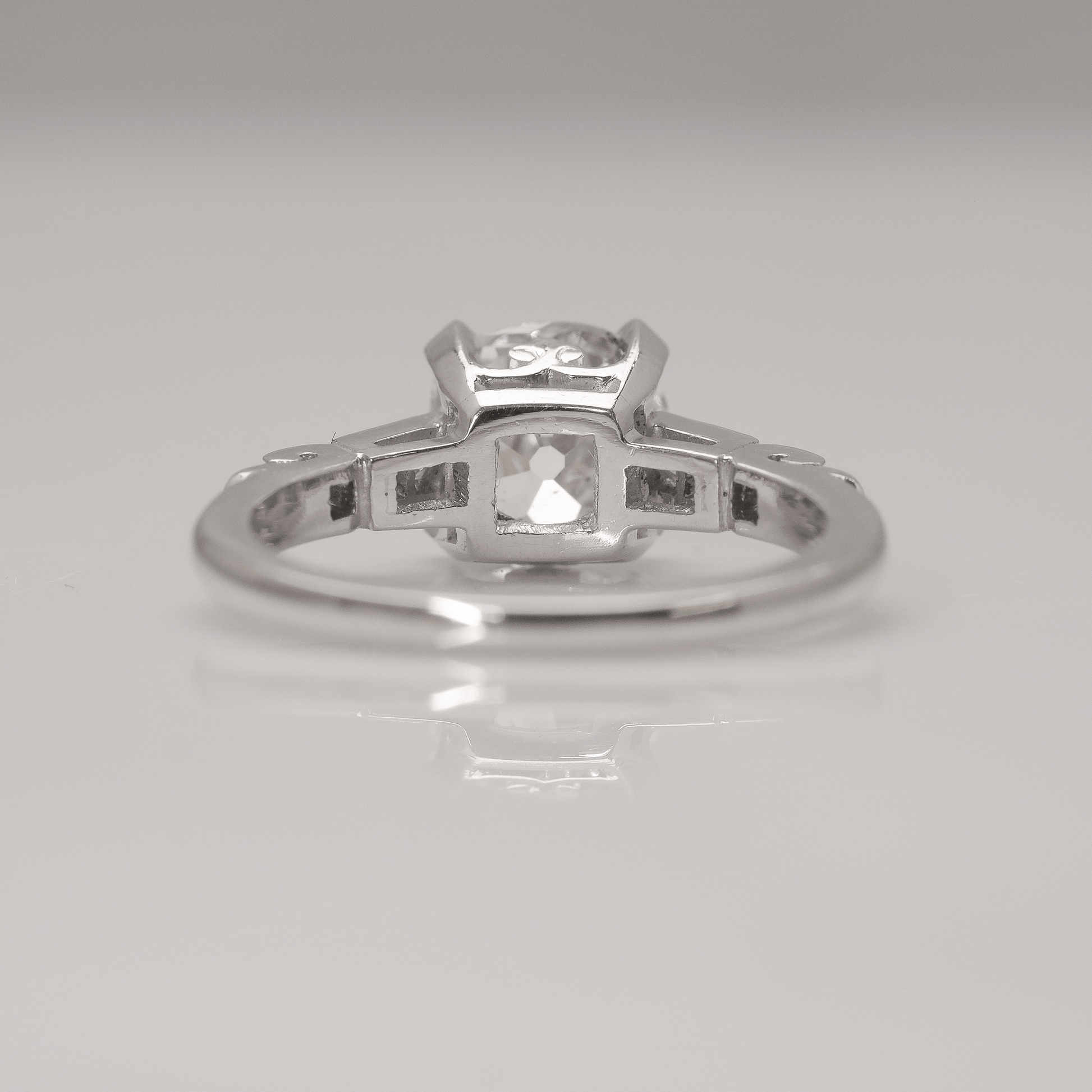 Art Deco Platinum 1.71 Carat Diamond Solitaire Ring - Friar House