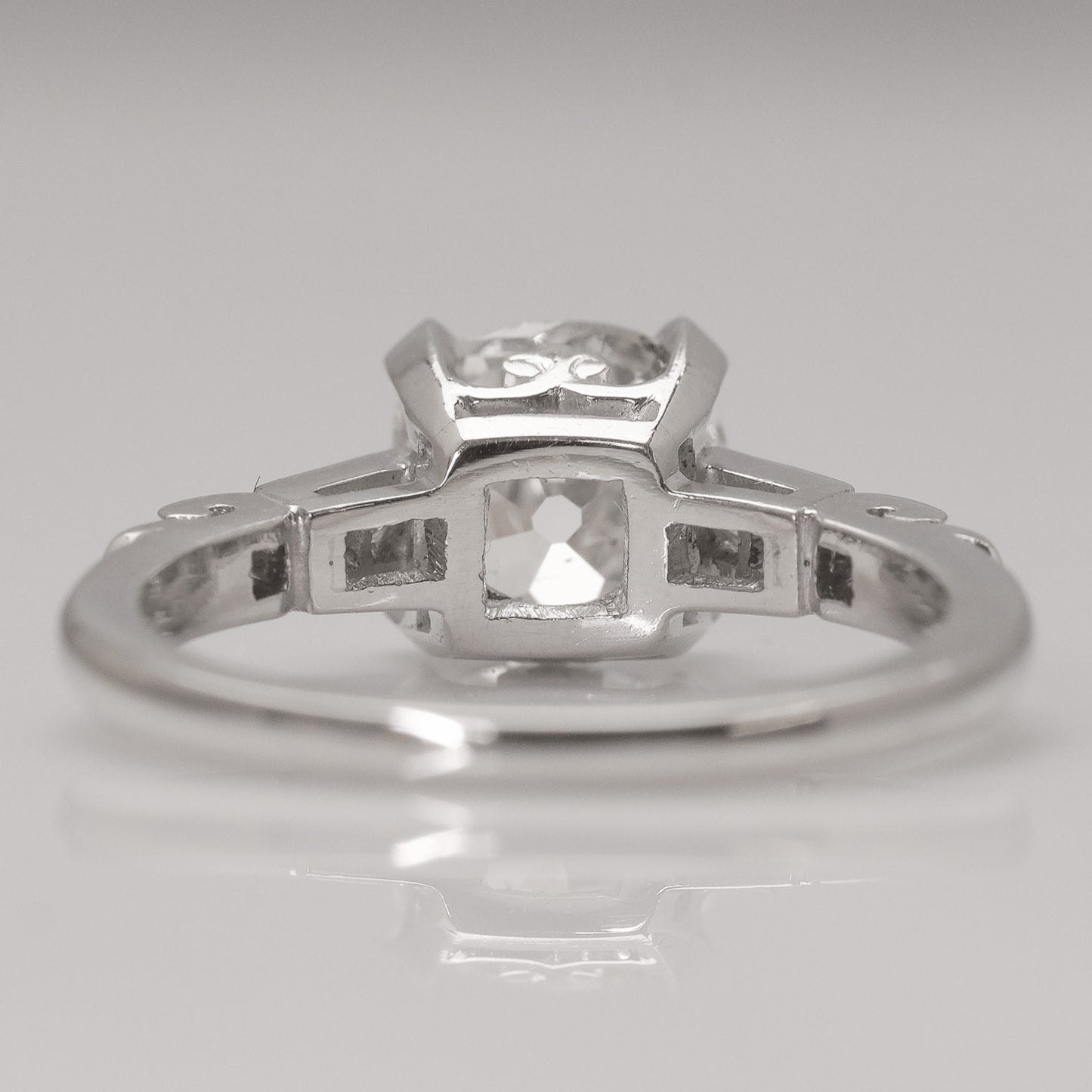 Art Deco Platinum 1.71 Carat Diamond Solitaire Ring - Friar House
