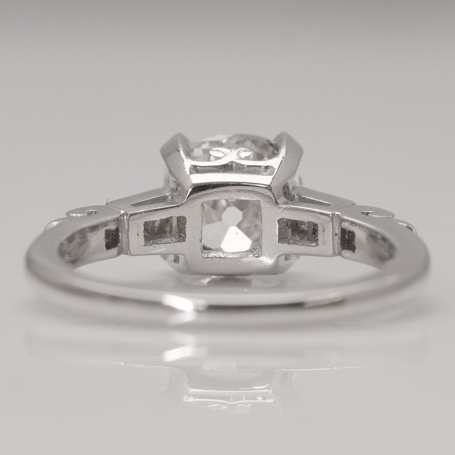 Art Deco Platinum 1.71 Carat Diamond Solitaire Ring - Friar House