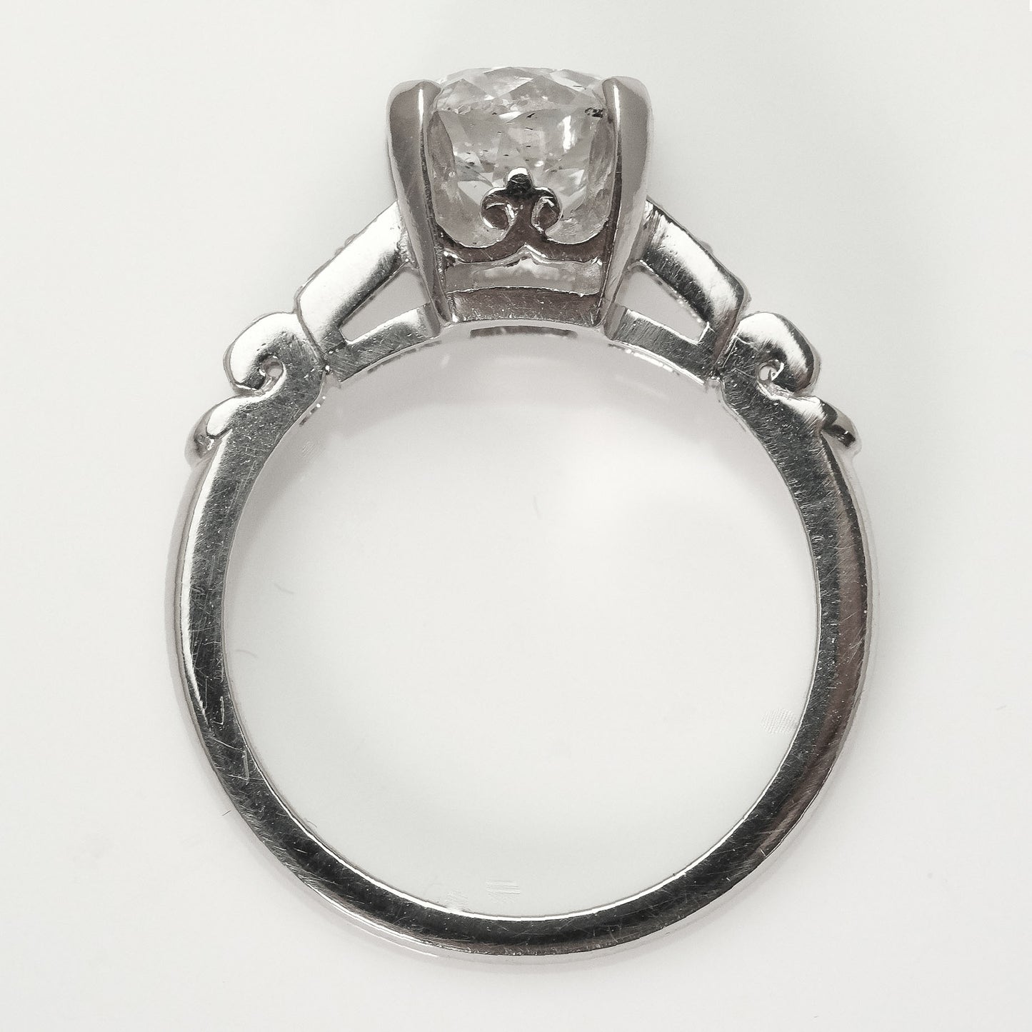 Art Deco Platinum 1.71 Carat Diamond Solitaire Ring - Friar House