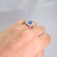 Art Deco Platinum 1.8 carat Sapphire and Diamond Cluster Ring - Friar House