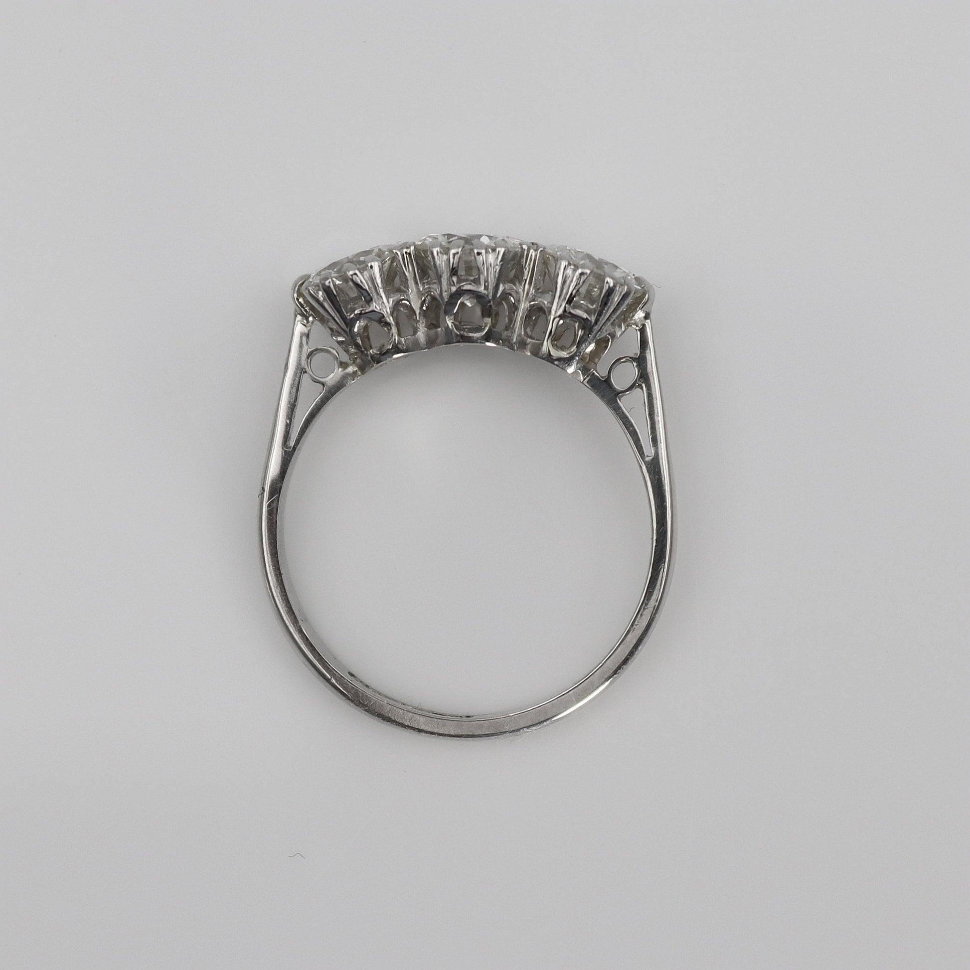 Art Deco Platinum 1.9 Carat Diamond Three Stone Ring - Friar House