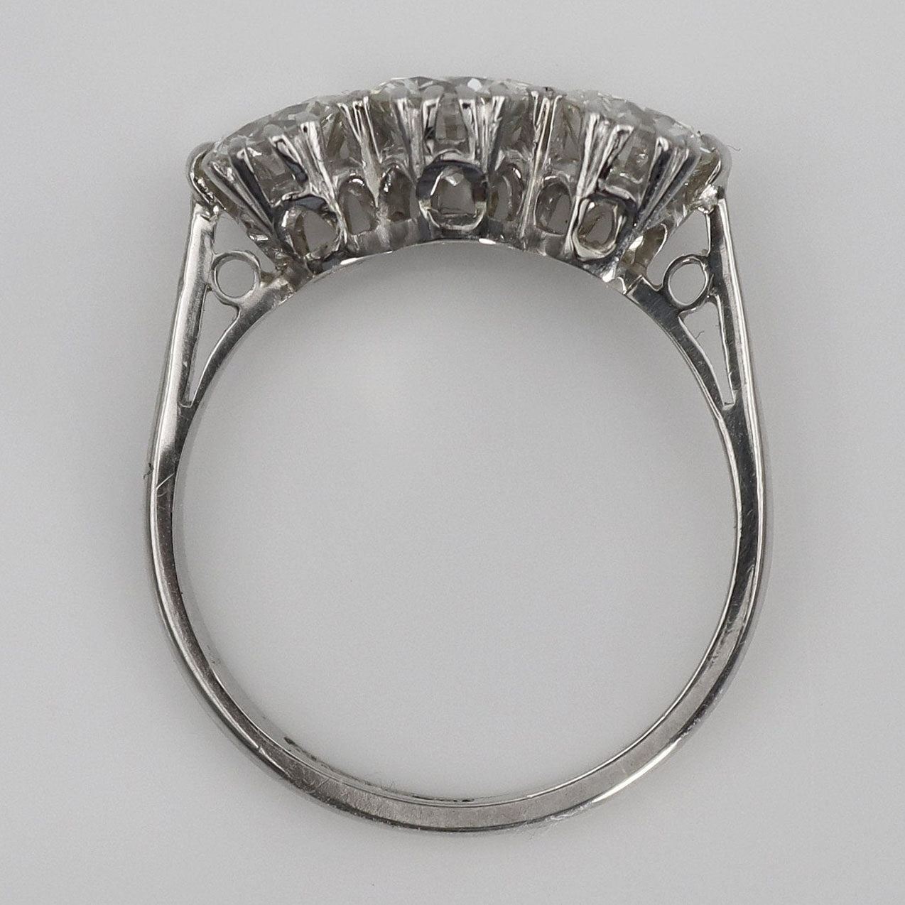 Art Deco Platinum 1.9 Carat Diamond Three Stone Ring - Friar House