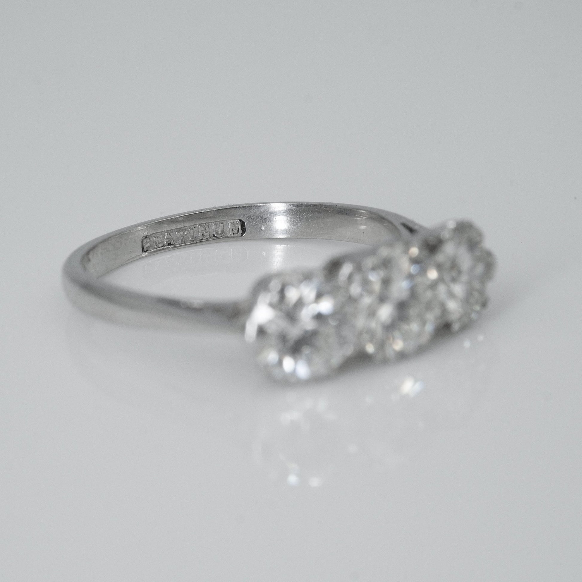 Art Deco Platinum 1.9 Carat Diamond Three Stone Ring - Friar House