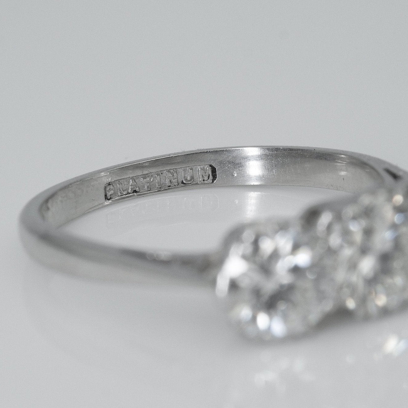 Art Deco Platinum 1.9 Carat Diamond Three Stone Ring - Friar House