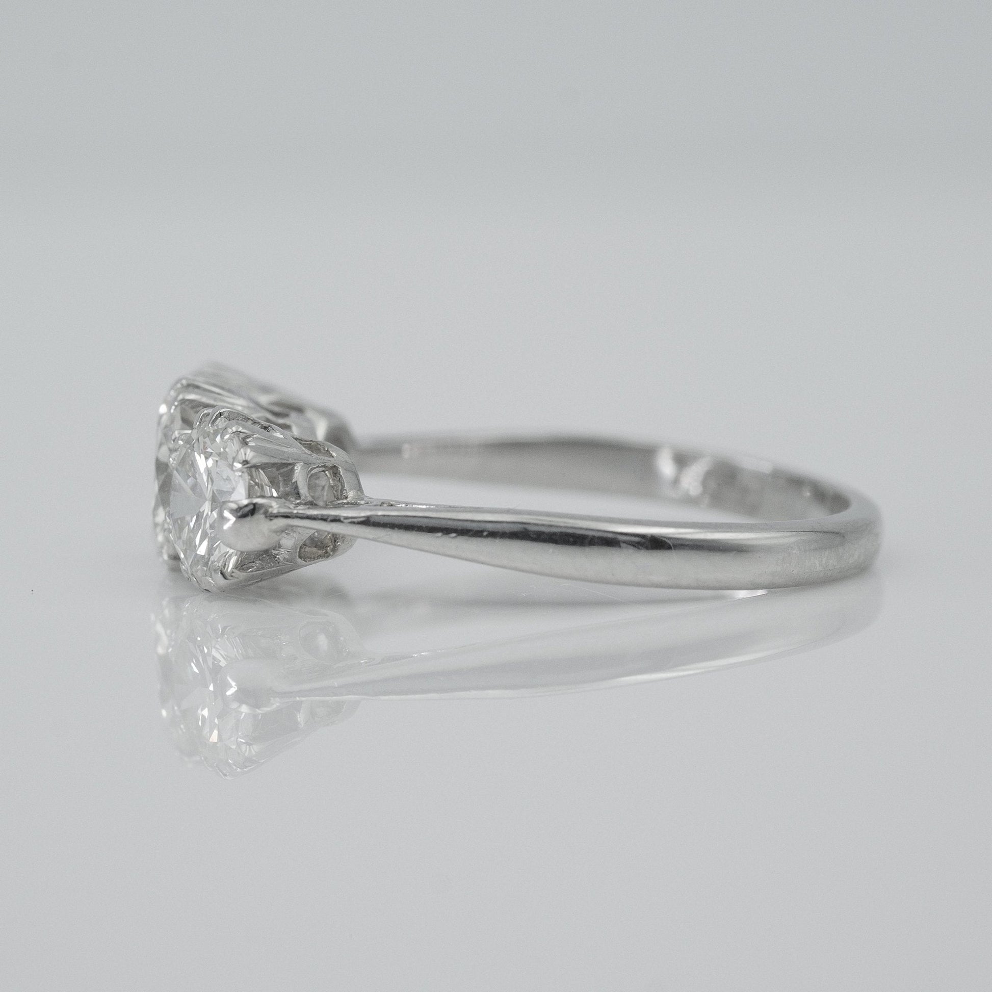 Art Deco Platinum 1.9 Carat Diamond Three Stone Ring - Friar House