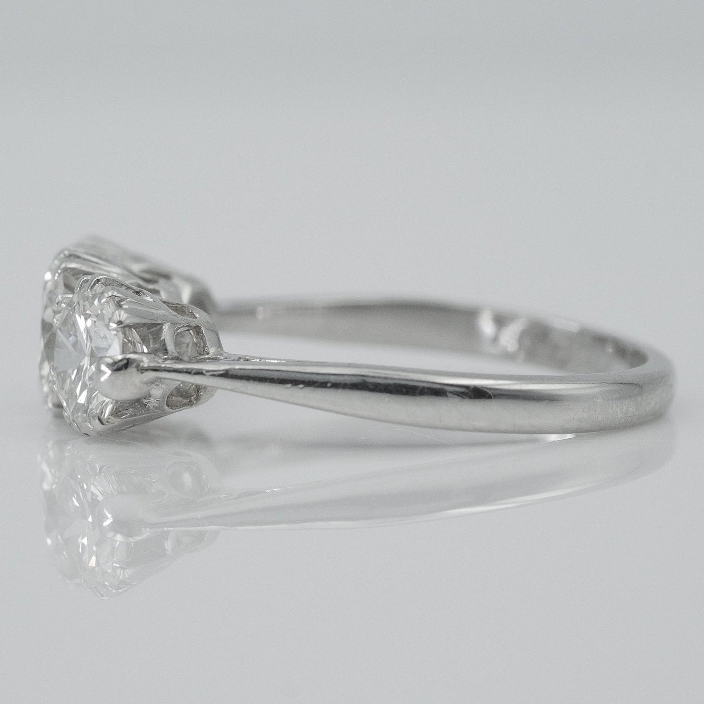 Art Deco Platinum 1.9 Carat Diamond Three Stone Ring - Friar House