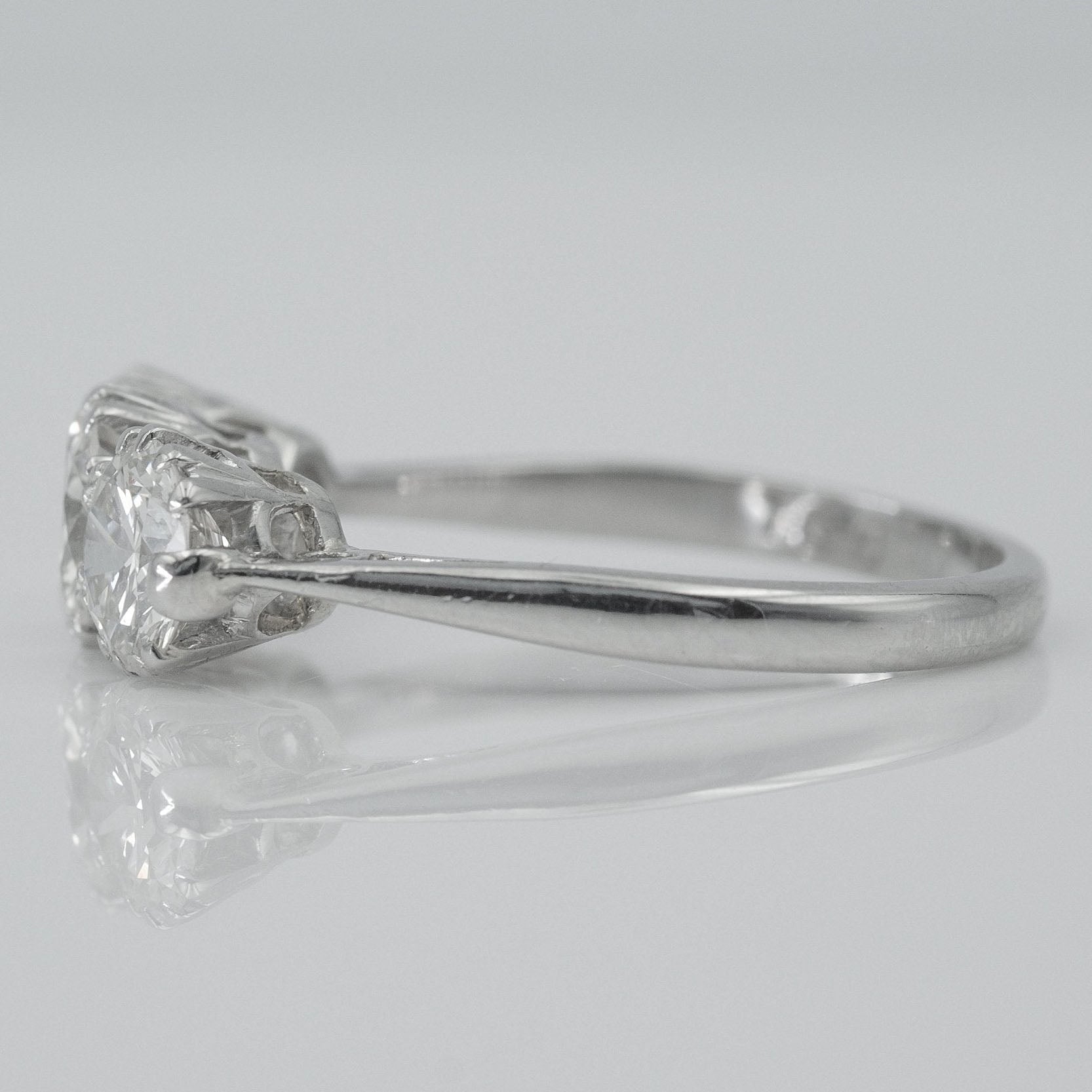 Art Deco Platinum 1.9 Carat Diamond Three Stone Ring - Friar House