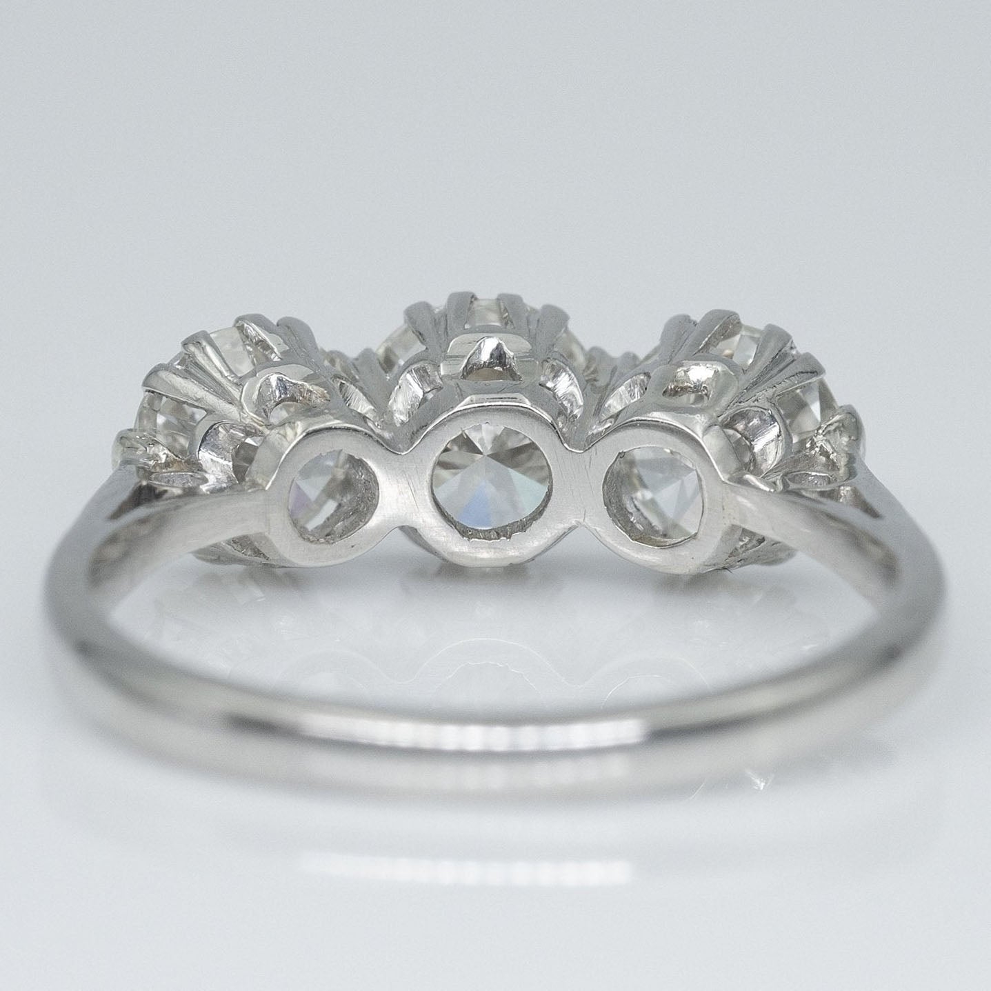 Art Deco Platinum 1.9 Carat Diamond Three Stone Ring - Friar House