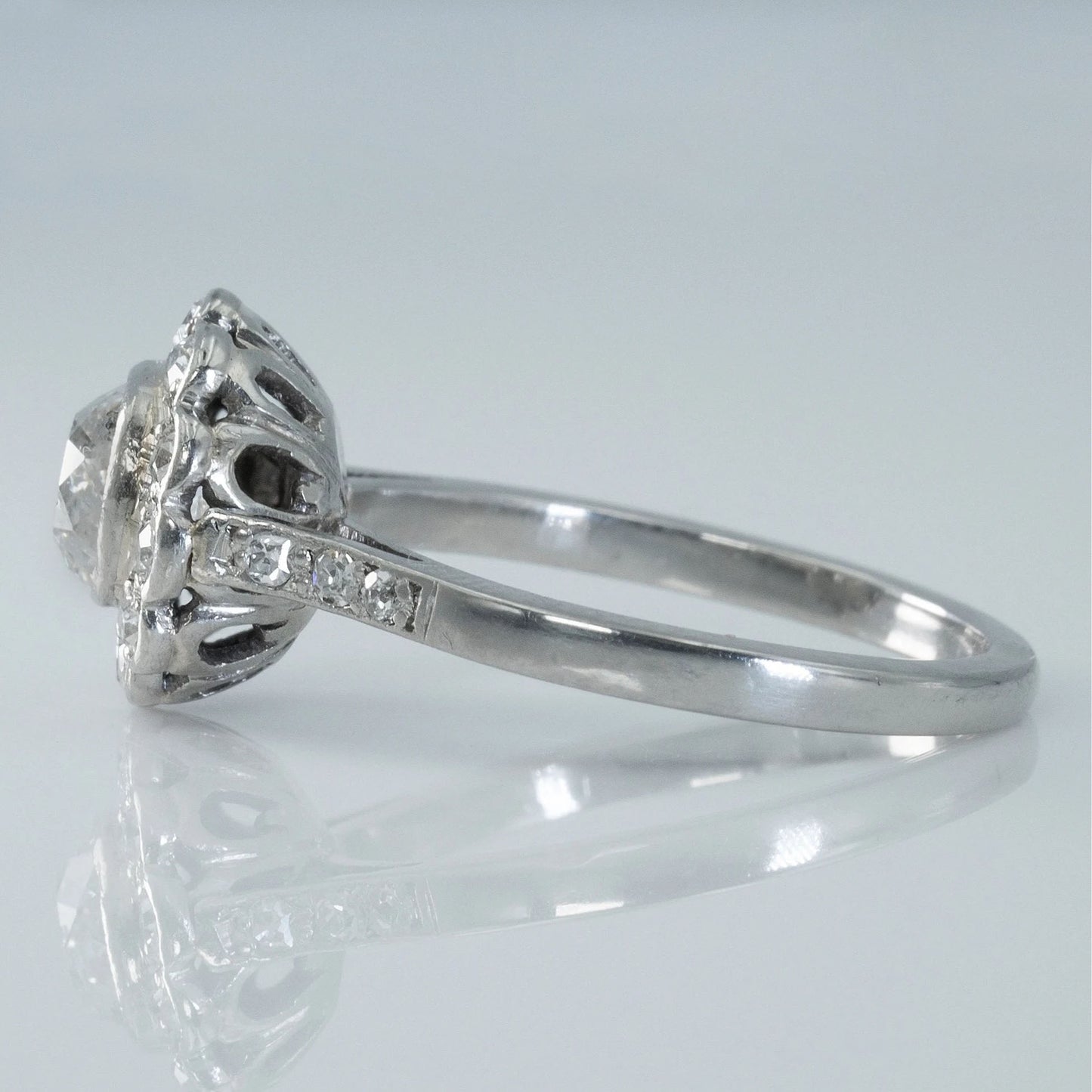 Art Deco Platinum 1 carat Diamond Cluster Ring - Friar House